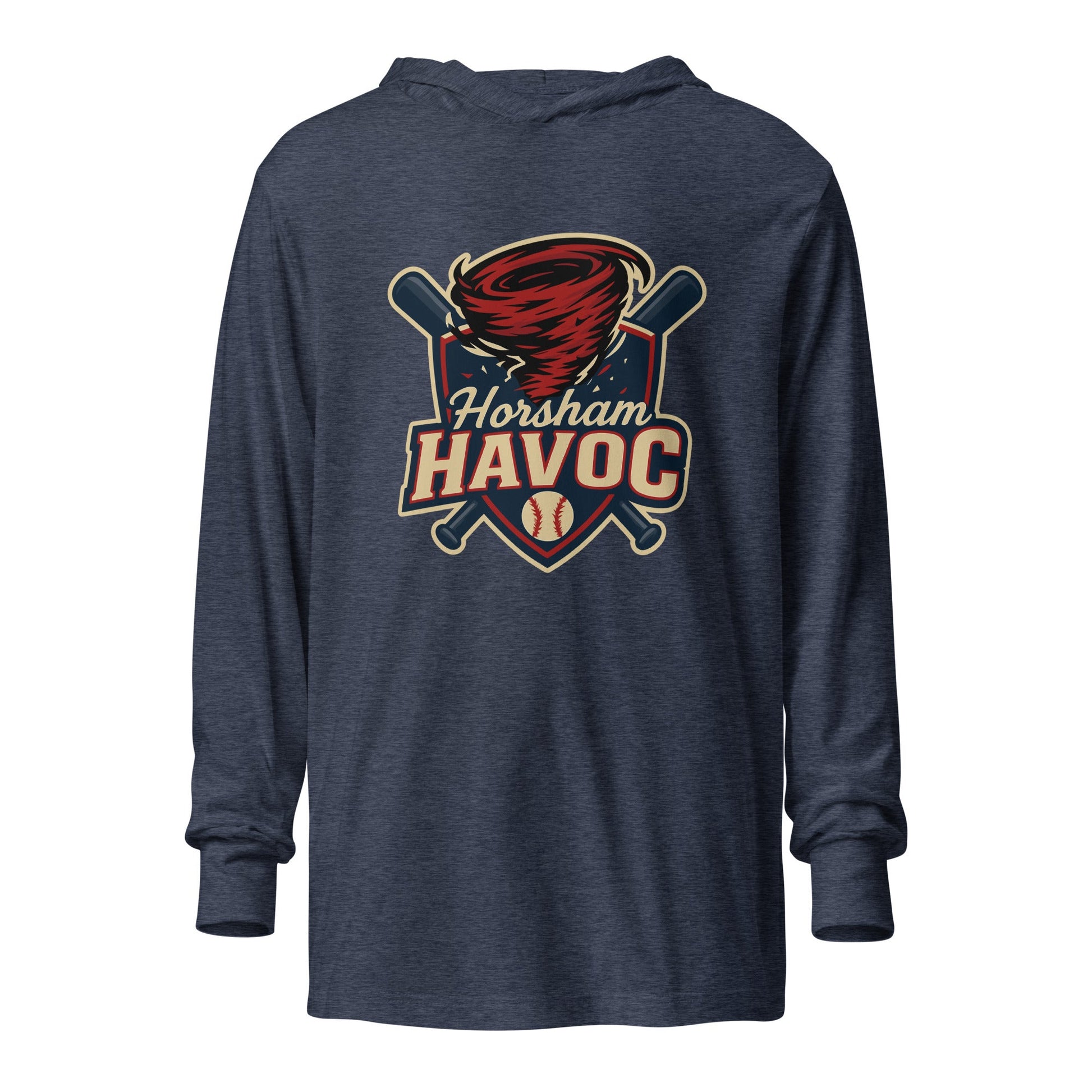 Performance | Hooded Long Sleeve T Shirt | Horsham Travel Baseball | Havoc Logo