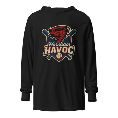 Performance | Hooded Long Sleeve T Shirt | Horsham Travel Baseball | Havoc Logo