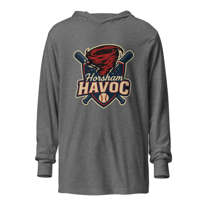 Performance | Hooded Long Sleeve T Shirt | Horsham Travel Baseball | Havoc Logo