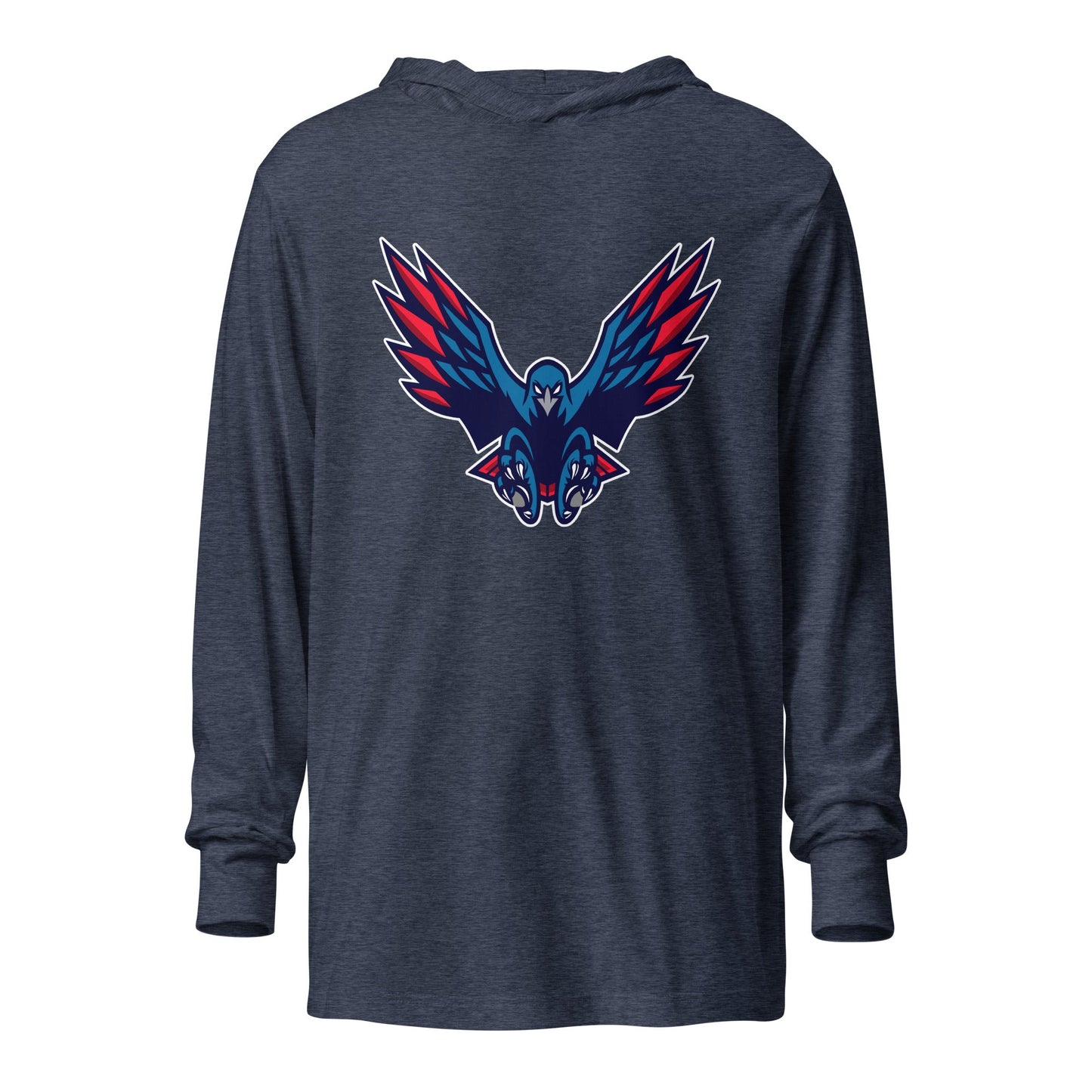 Performance | Hooded Long Sleeve T Shirt | HSE | Vortex Raptor Mascot Logo