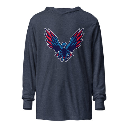 Performance | Hooded Long Sleeve T Shirt | HSE | Vortex Raptor Mascot Logo