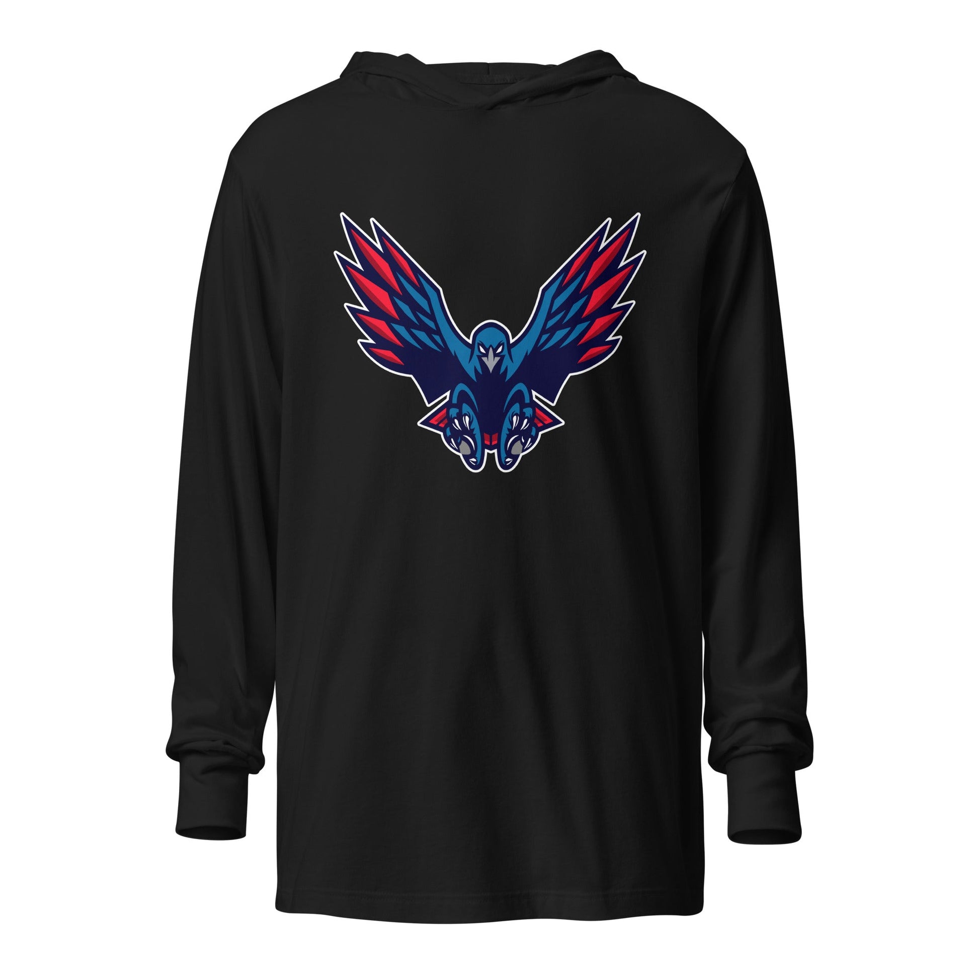 Performance | Hooded Long Sleeve T Shirt | HSE | Vortex Raptor Mascot Logo