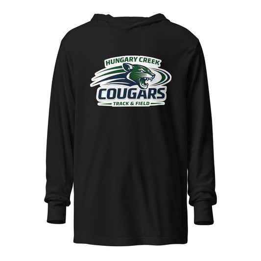 Performance | Hooded Long Sleeve T Shirt | Hungary Creek Cougar | Modern Icon Logo