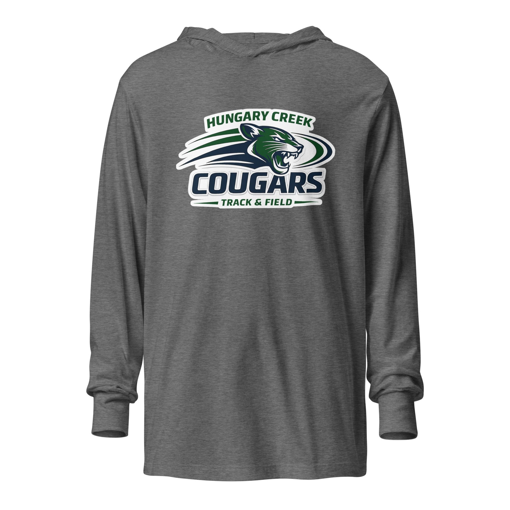 Performance | Hooded Long Sleeve T Shirt | Hungary Creek Cougar | Modern Icon Logo