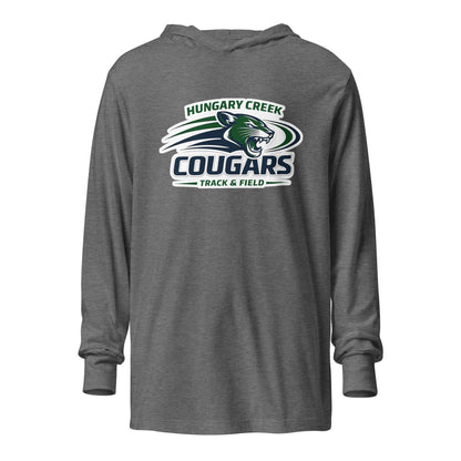 Performance | Hooded Long Sleeve T Shirt | Hungary Creek Cougar | Modern Icon Logo