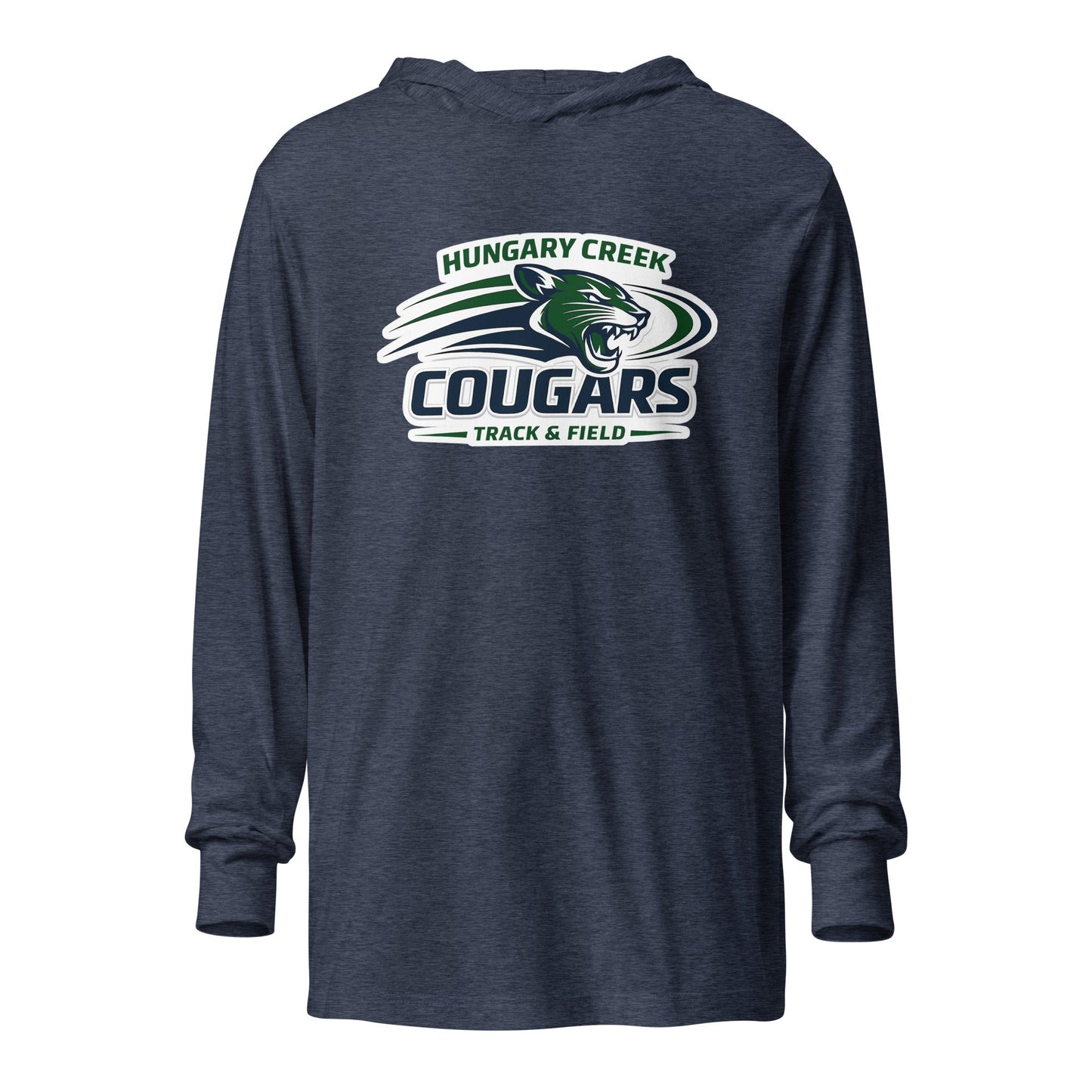 Performance | Hooded Long Sleeve T Shirt | Hungary Creek Cougar | Modern Icon Logo