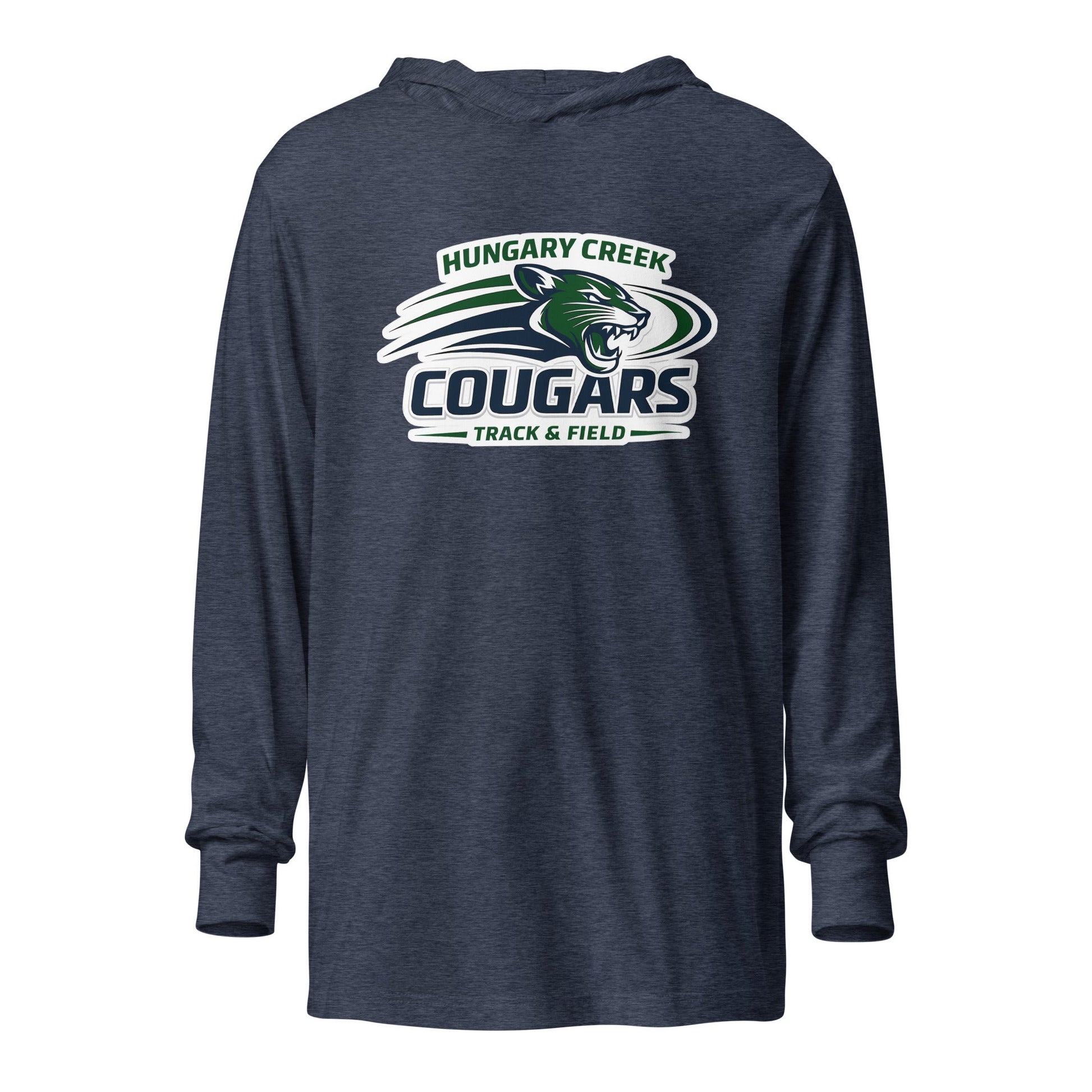 Performance | Hooded Long Sleeve T Shirt | Hungary Creek Cougar | Modern Icon Logo