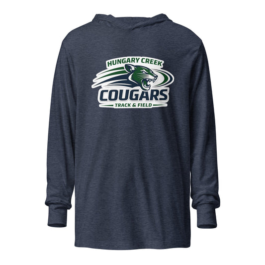 Performance | Hooded Long Sleeve T Shirt | Hungary Creek Cougar | Modern Icon Logo