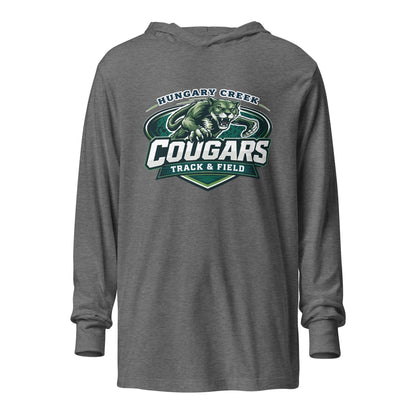 Performance | Hooded Long Sleeve T Shirt | Hungary Creek Cougar | Shield Logo