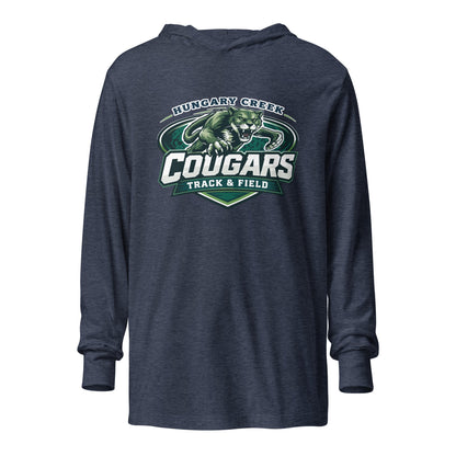 Performance | Hooded Long Sleeve T Shirt | Hungary Creek Cougar | Shield Logo