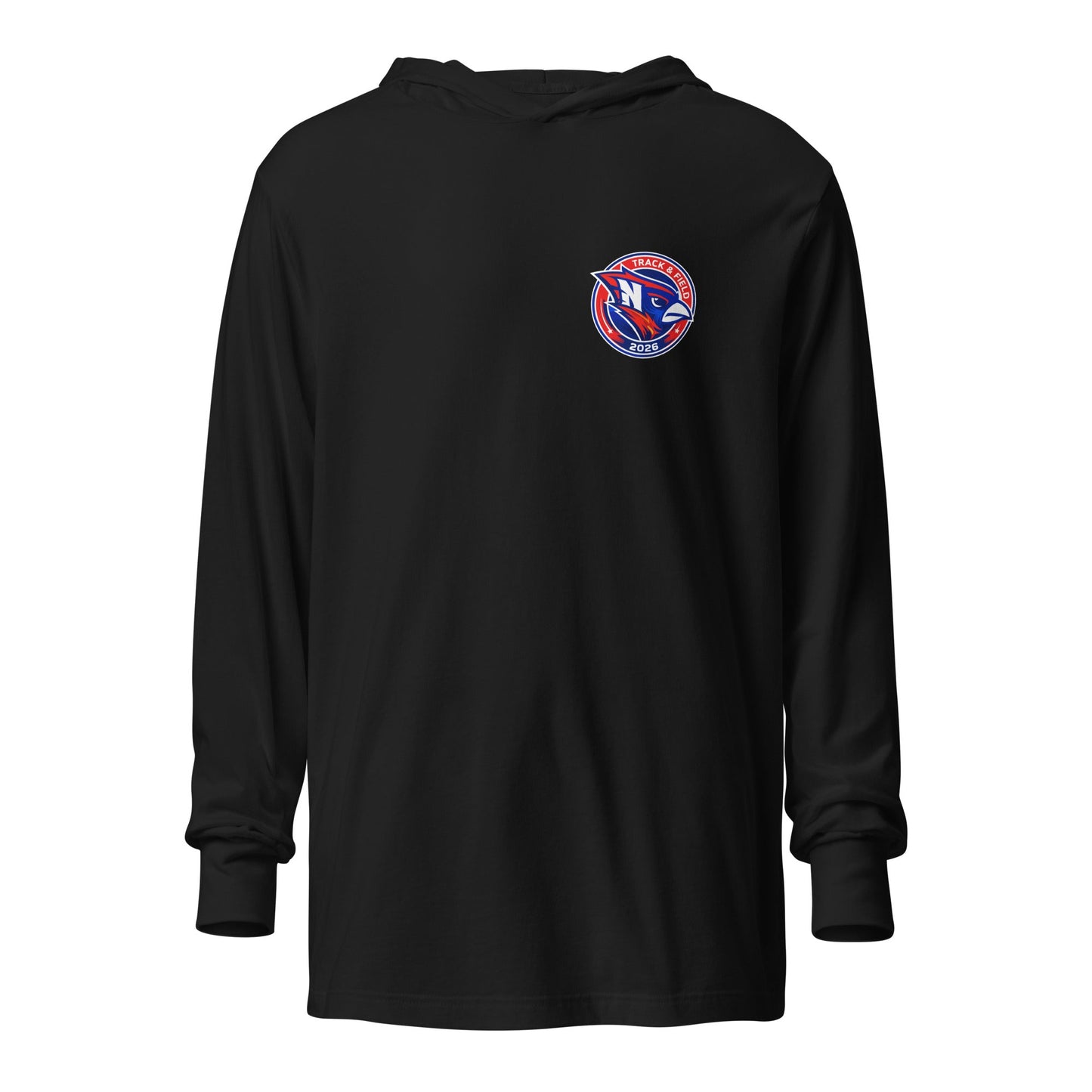 Performance | Hooded Long Sleeve T Shirt | Hunter | Track & Field Badge Logo