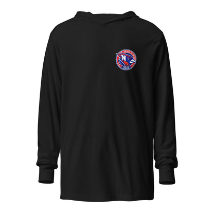 Performance | Hooded Long Sleeve T Shirt | Hunter | Track & Field Badge Logo