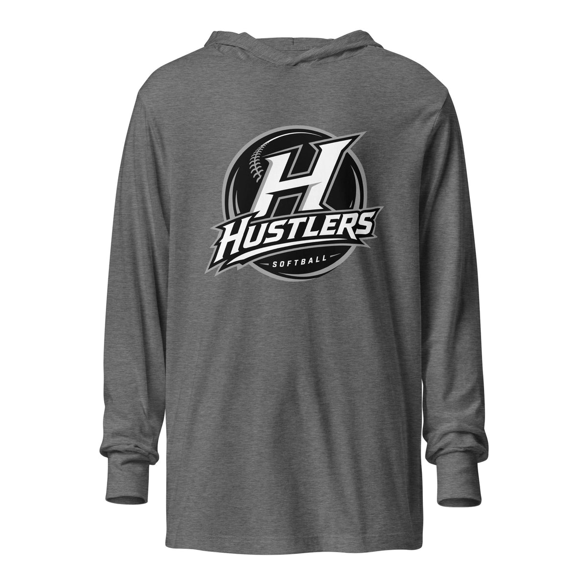 Performance | Hooded Long Sleeve T Shirt | Hustlers Softball | Crest Logo