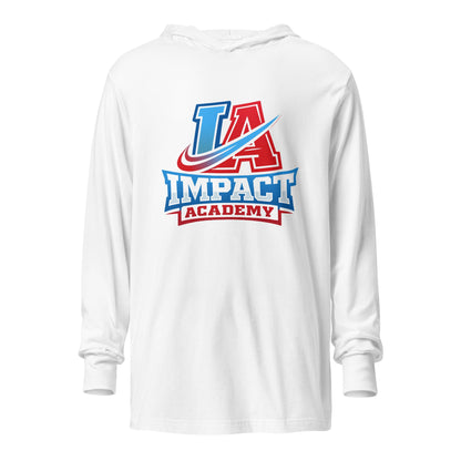 Performance | Hooded Long Sleeve T Shirt | Impact Academy | Icon Logo