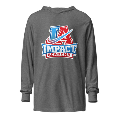 Performance | Hooded Long Sleeve T Shirt | Impact Academy | Icon Logo