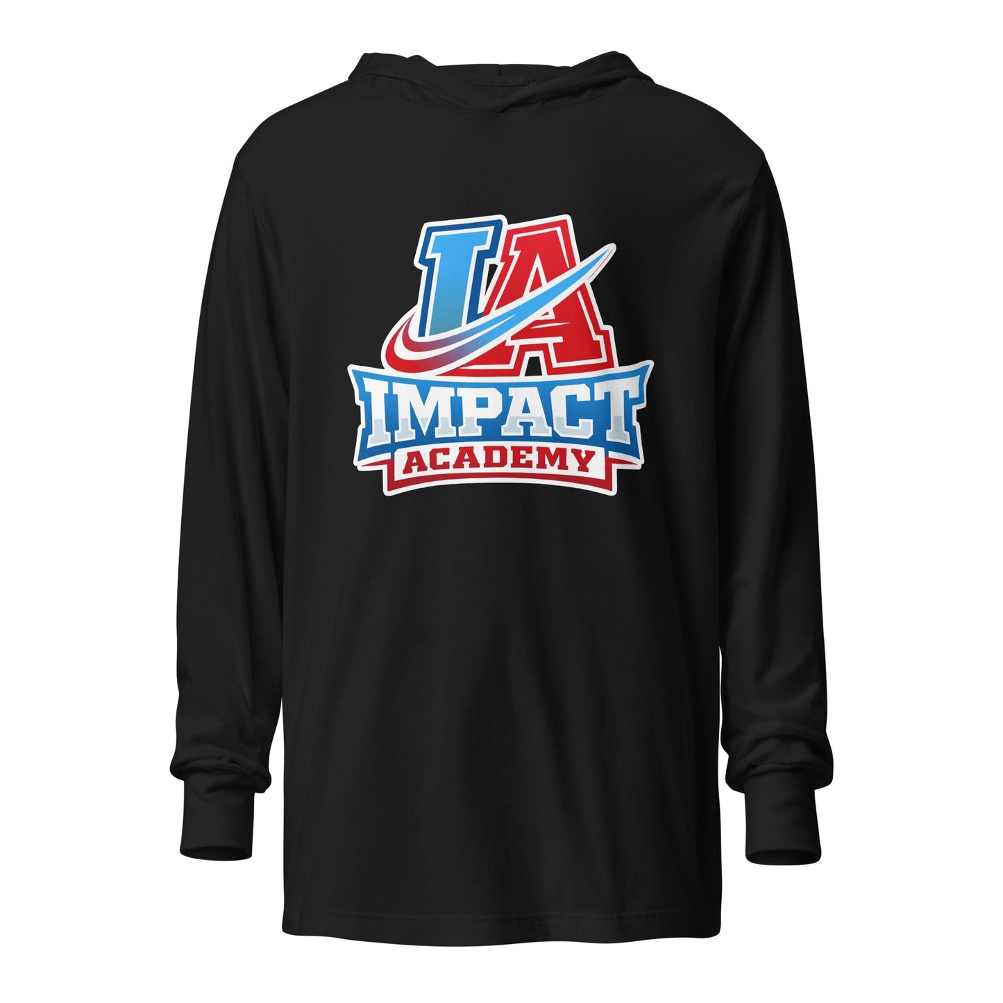 Performance | Hooded Long Sleeve T Shirt | Impact Academy | Icon Logo