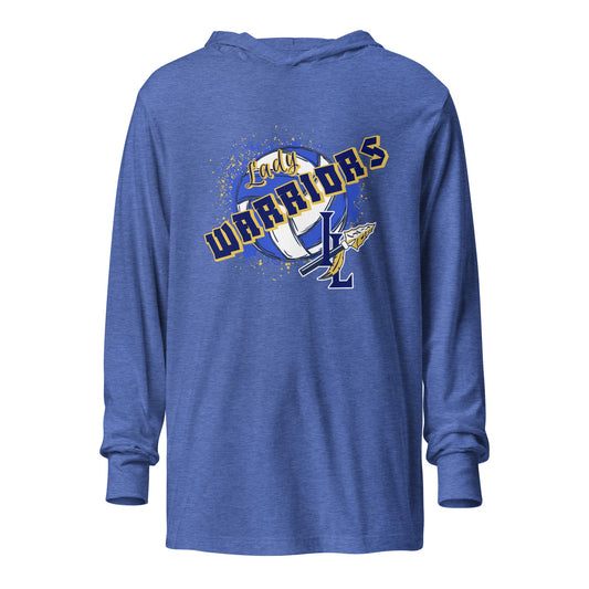 Performance | Hooded Long Sleeve T Shirt | Indian Land Middle School Volleyball | Vanguard Warriors Logo