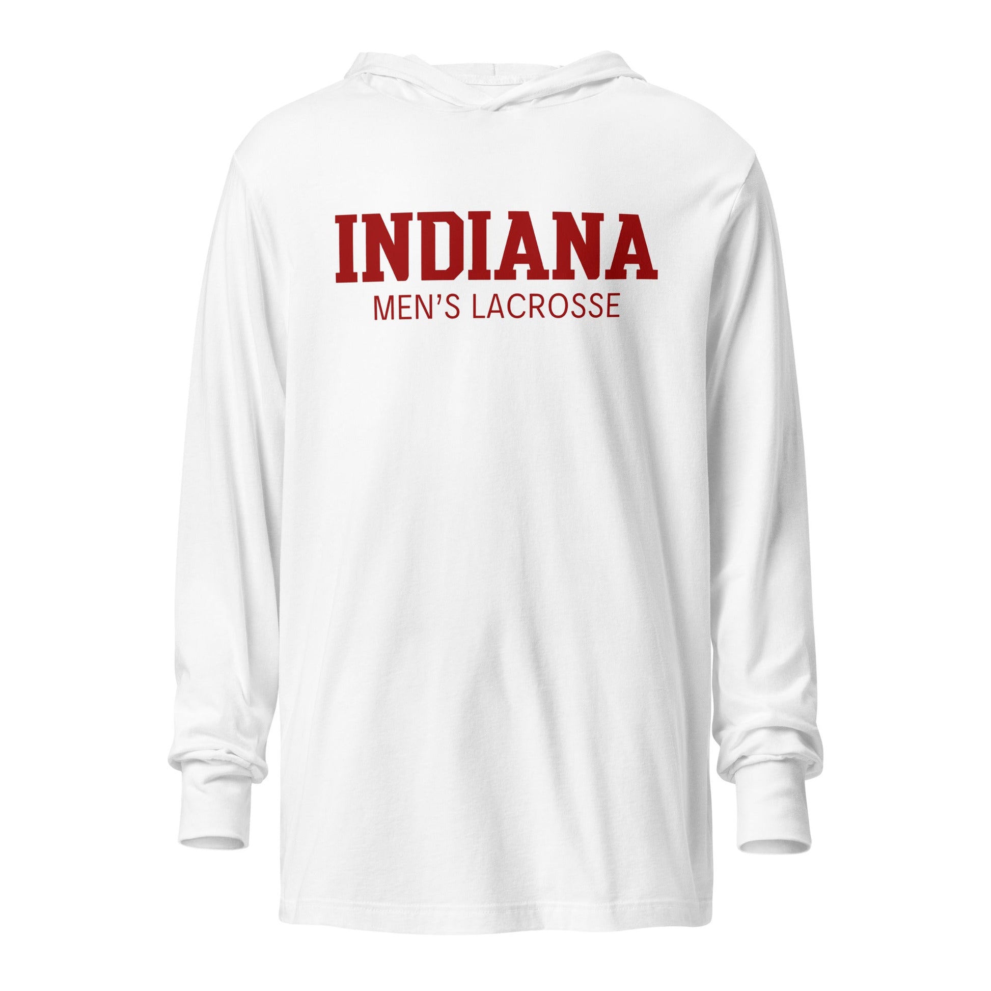 Performance | Hooded Long Sleeve T Shirt | Indiana University Lacrosse | Script Logo