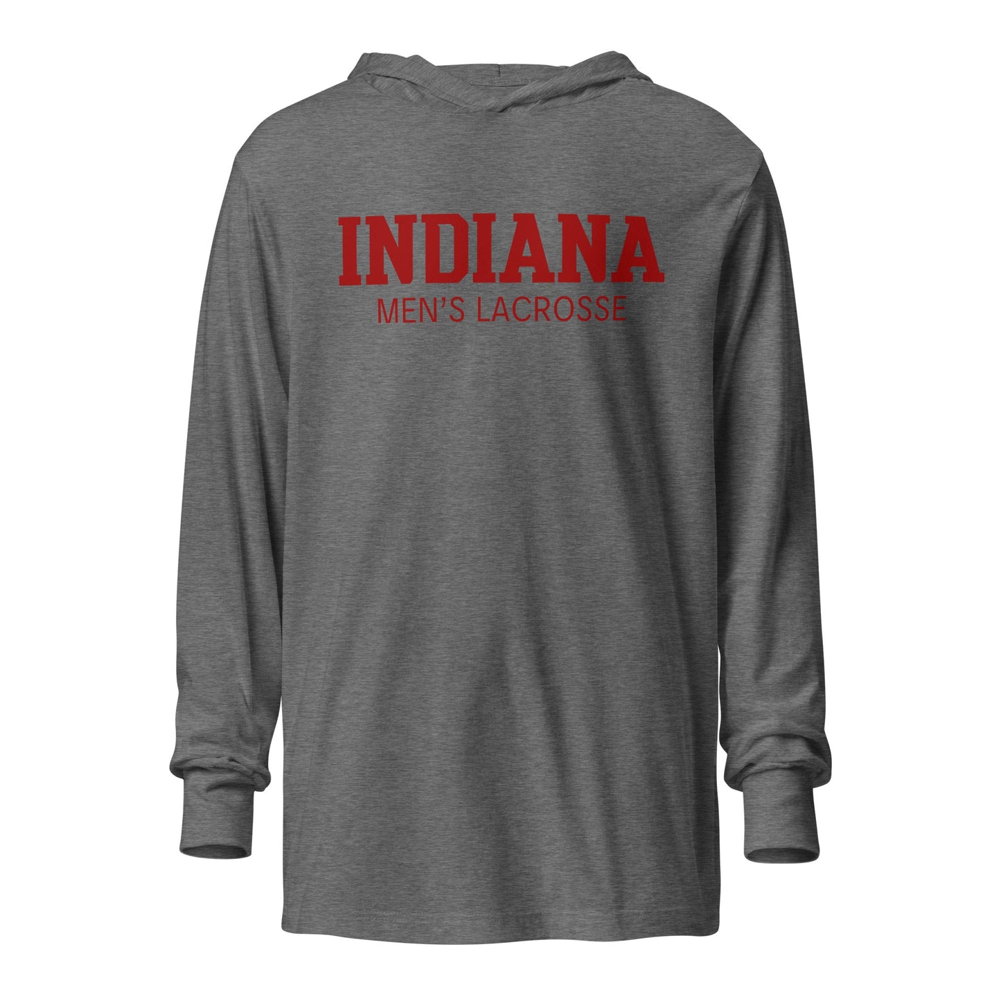 Performance | Hooded Long Sleeve T Shirt | Indiana University Lacrosse | Script Logo