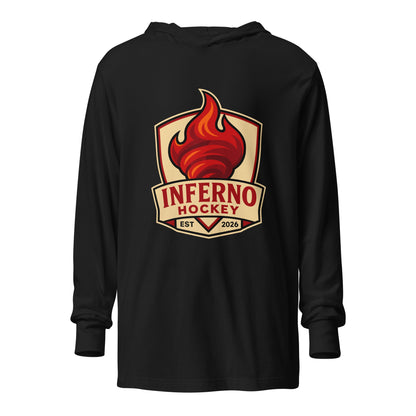 Performance | Hooded Long Sleeve T Shirt | Inferno Hockey | Crest Logo