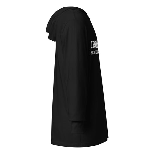 Performance | Hooded Long Sleeve T Shirt | Irondale Dance Team | Script Logo