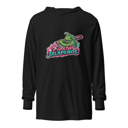 Performance | Hooded Long Sleeve T Shirt | Jalapenos Baseball | Fiesta Logo