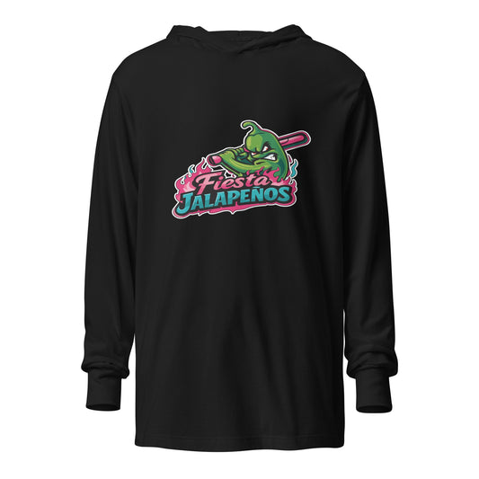 Performance | Hooded Long Sleeve T Shirt | Jalapenos Baseball | Fiesta Logo