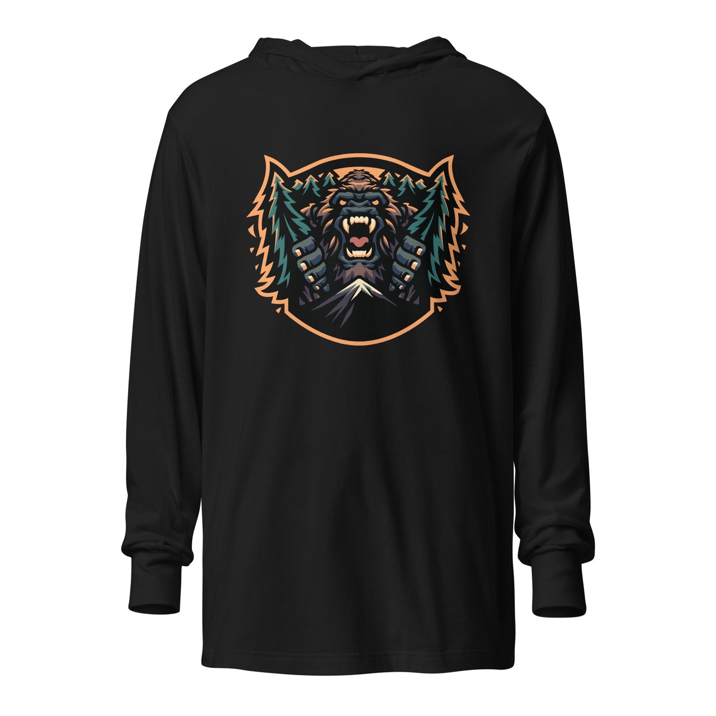Performance | Hooded Long Sleeve T Shirt | JBLM Bigfoot Hockey Team | Mascot Logo