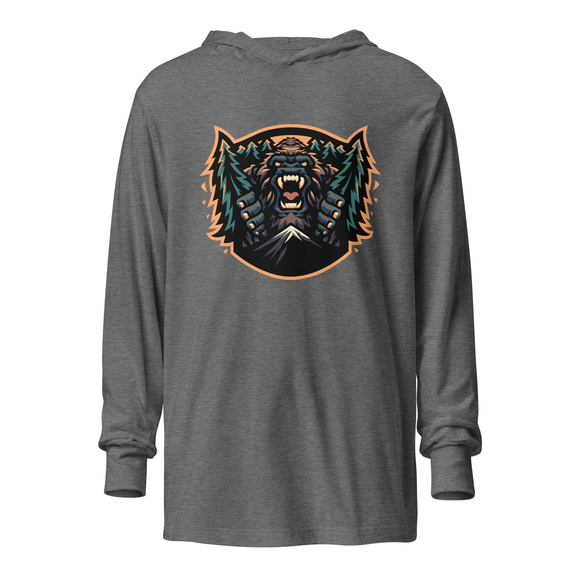 Performance | Hooded Long Sleeve T Shirt | JBLM Bigfoot Hockey Team | Mascot Logo