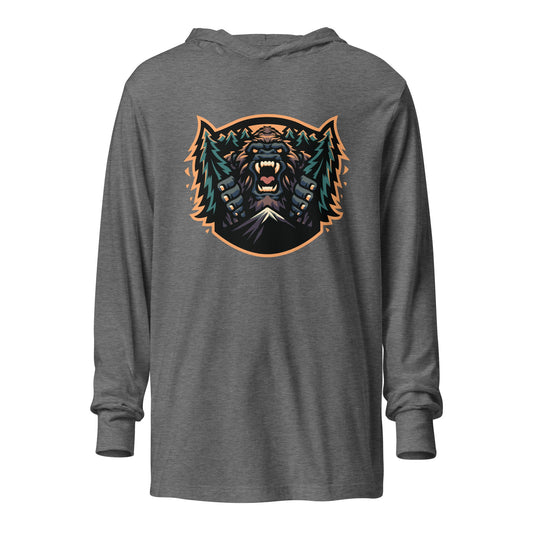 Performance | Hooded Long Sleeve T Shirt | JBLM Bigfoot Hockey Team | Mascot Logo