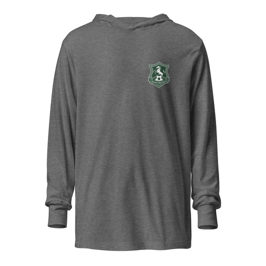 Performance | Hooded Long Sleeve T Shirt | JFK Memorial Lady Mustang Soccer | Pocket Logo