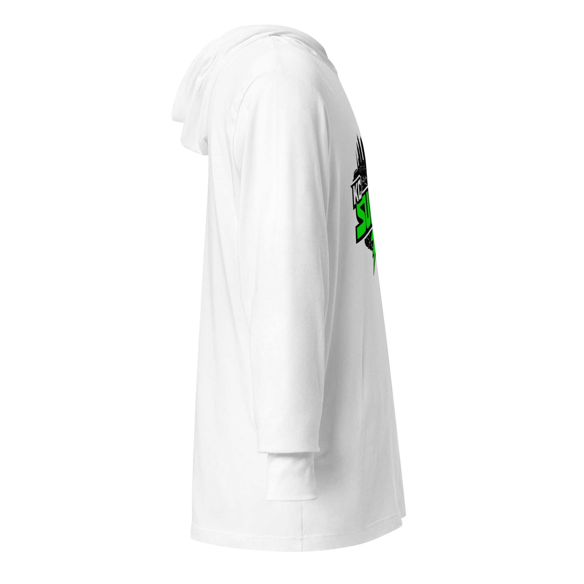 Performance | Hooded Long Sleeve T Shirt | Kansas City Surge | Neon Skyline Logo