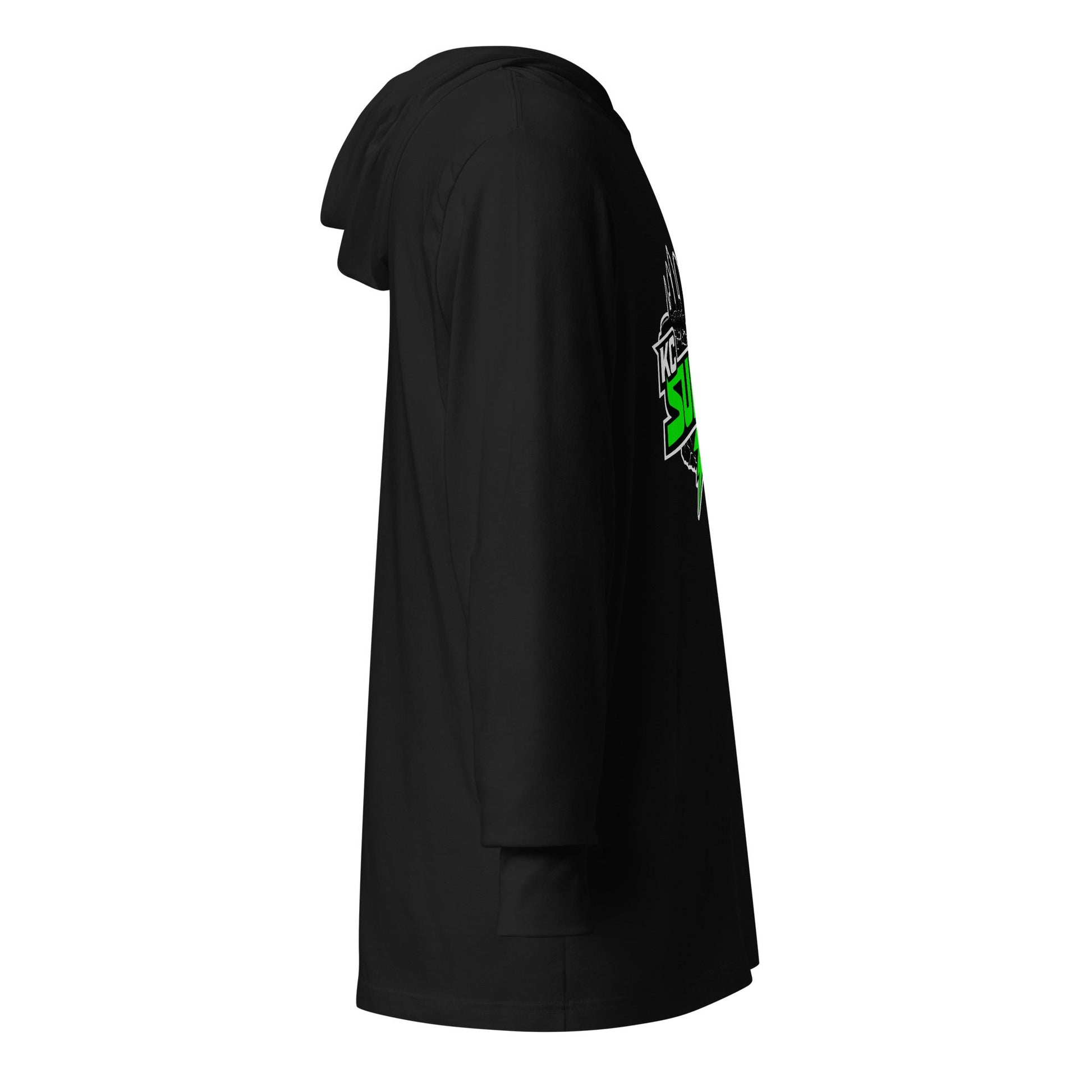 Performance | Hooded Long Sleeve T Shirt | Kansas City Surge | Neon Skyline Logo