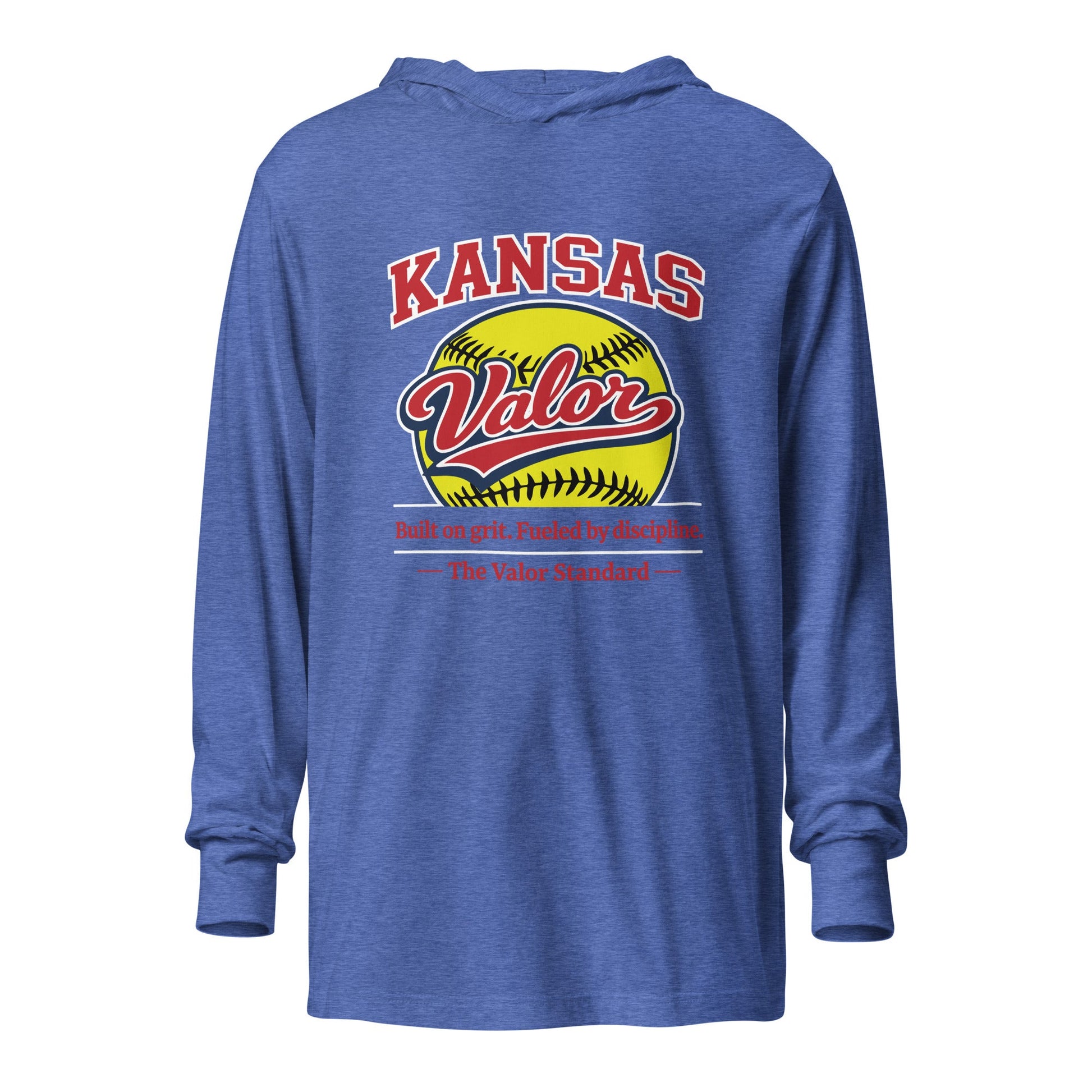 Performance | Hooded Long Sleeve T Shirt | Kansas Valor Fan Gear | The Standard Logo