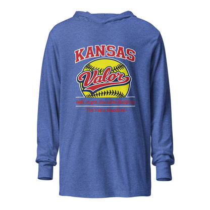 Performance | Hooded Long Sleeve T Shirt | Kansas Valor Fan Gear | The Standard Logo
