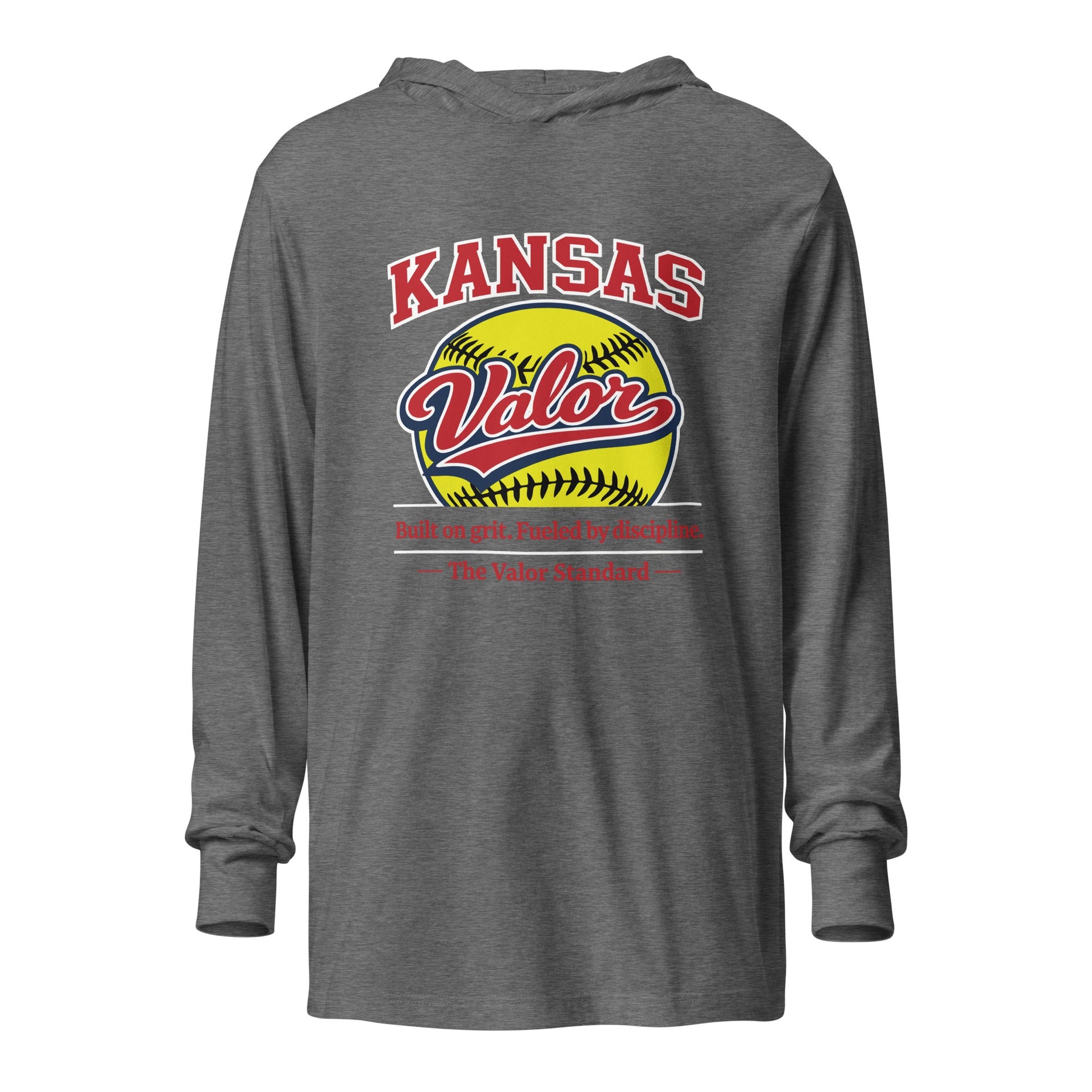 Performance | Hooded Long Sleeve T Shirt | Kansas Valor Fan Gear | The Standard Logo