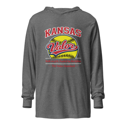 Performance | Hooded Long Sleeve T Shirt | Kansas Valor Fan Gear | The Standard Logo
