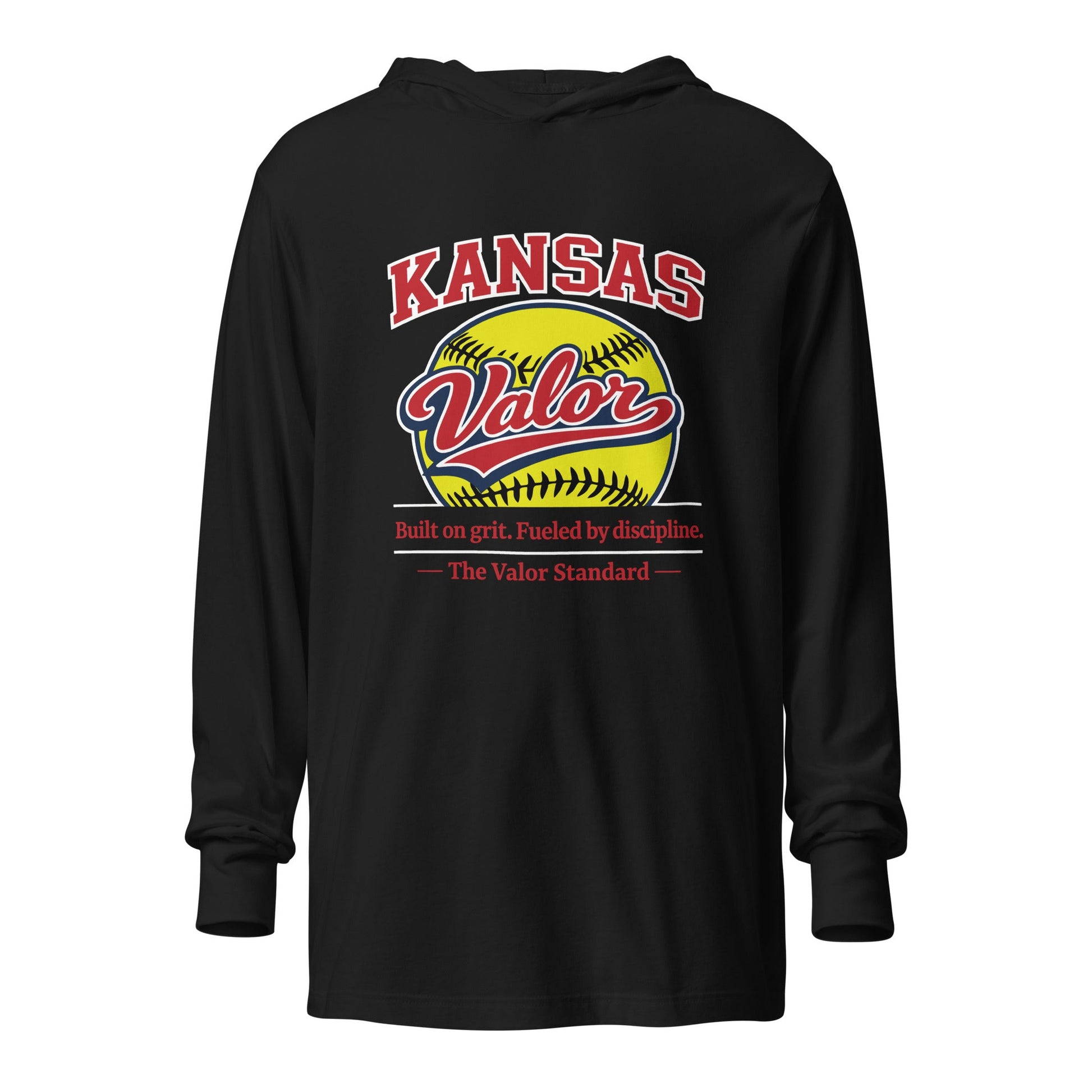 Performance | Hooded Long Sleeve T Shirt | Kansas Valor Fan Gear | The Standard Logo