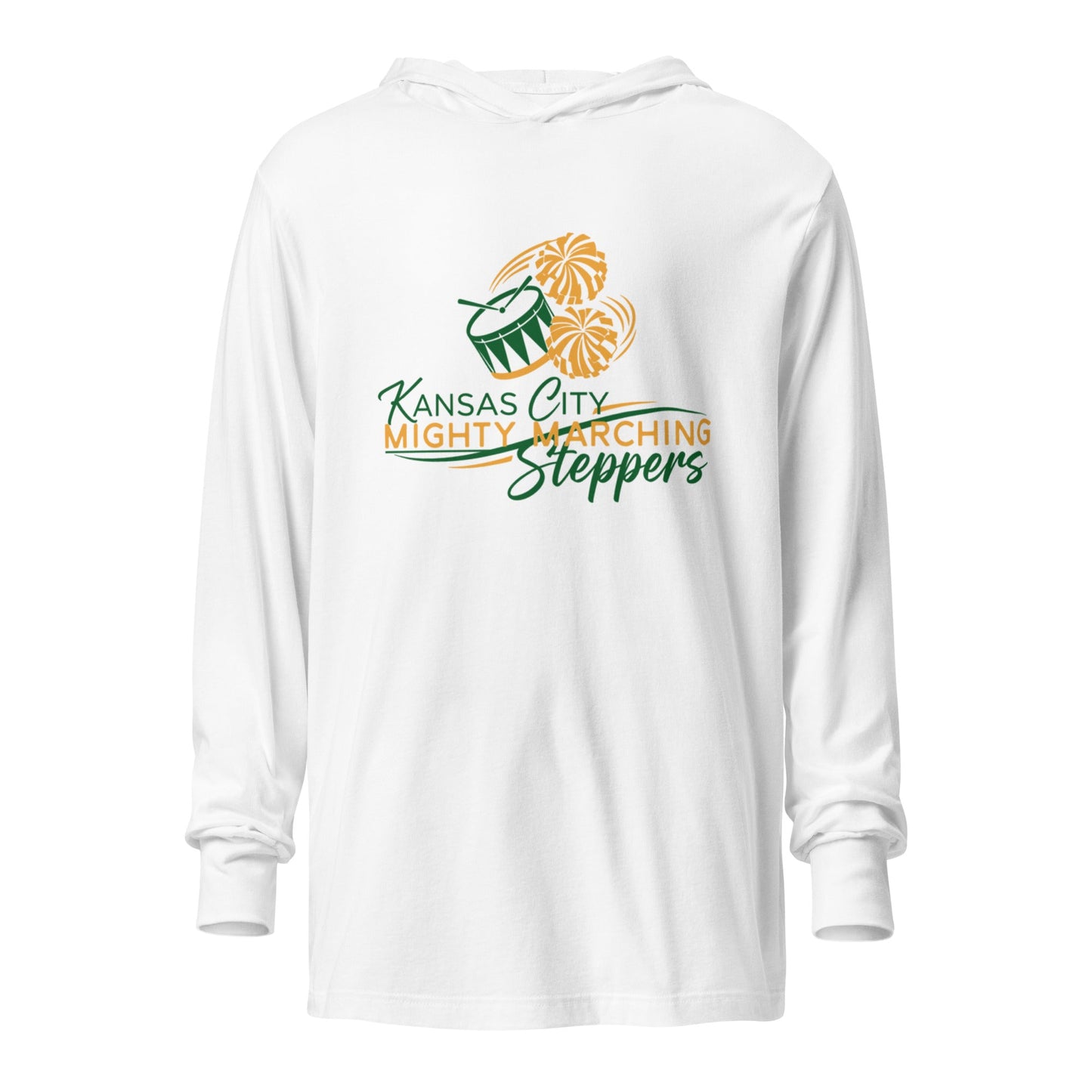 Performance | Hooded Long Sleeve T Shirt | KC Mighty Marching Steppers | Script Logo
