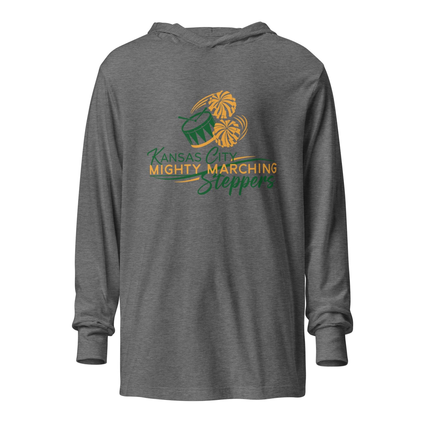 Performance | Hooded Long Sleeve T Shirt | KC Mighty Marching Steppers | Script Logo