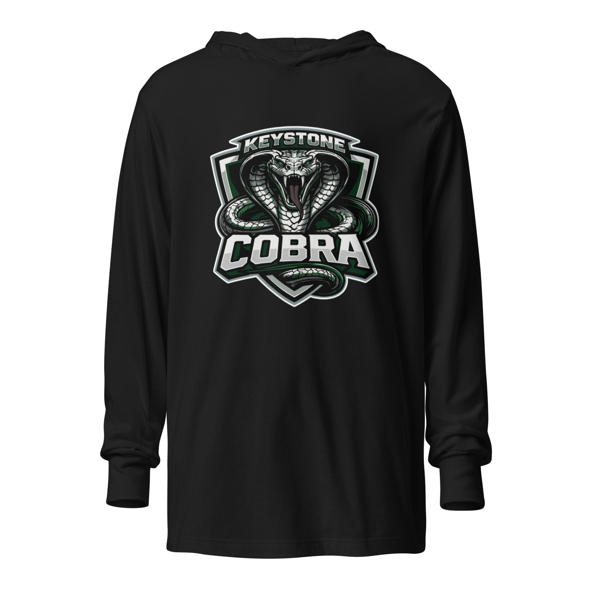 Performance | Hooded Long Sleeve T Shirt | Keystone Cobras | Venom Guard Logo