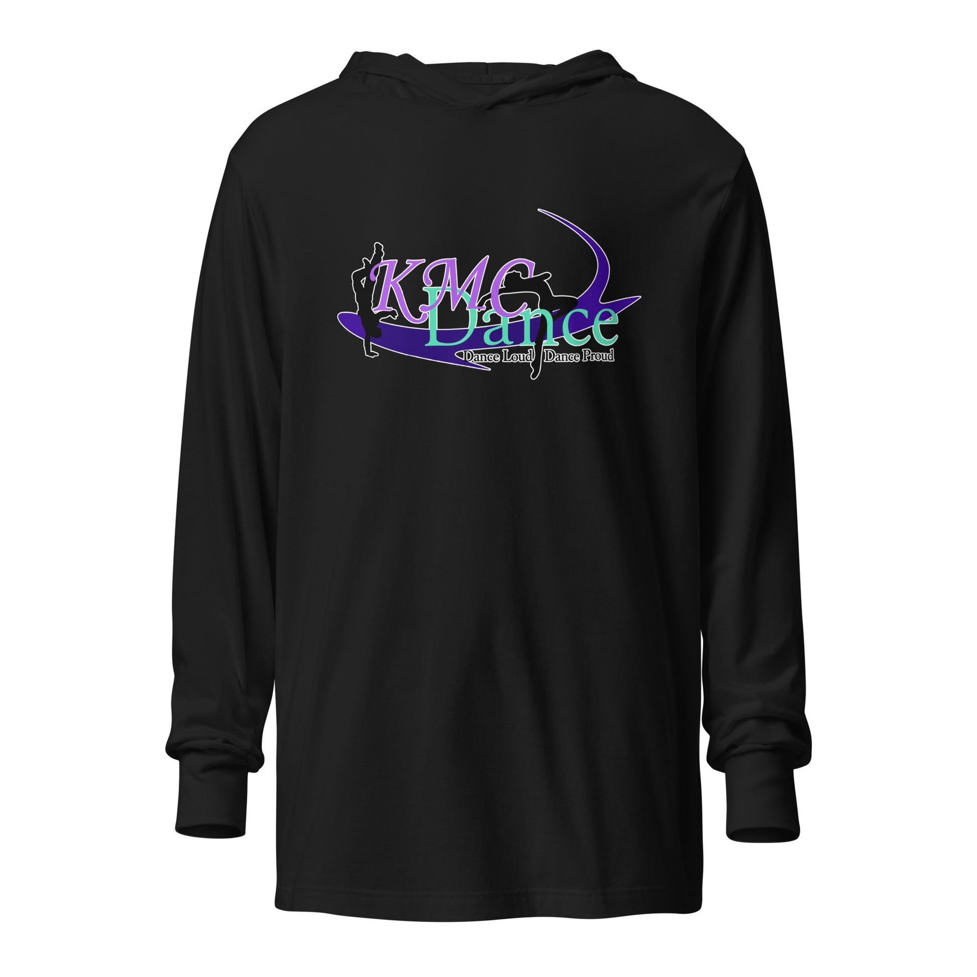 Performance | Hooded Long Sleeve T Shirt | KMC Dance & Gymnastics | Emblem Logo