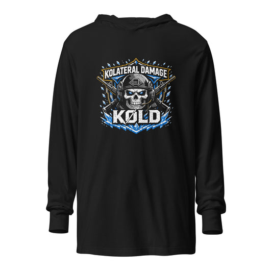 Performance | Hooded Long Sleeve T Shirt | Kolateral Damage E-Sports | Emblem Logo