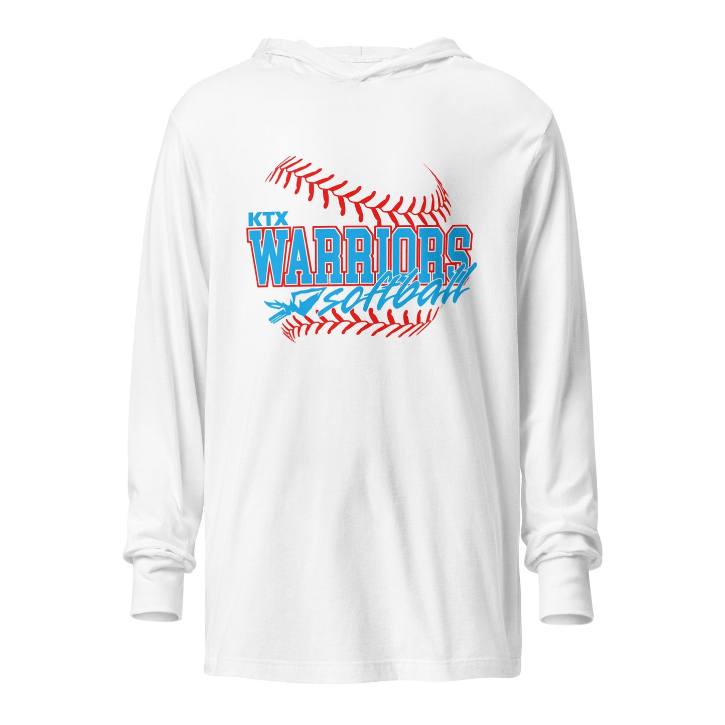 Performance | Hooded Long Sleeve T Shirt | KTX Warriors | Softball Logo