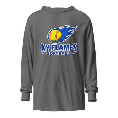 Performance | Hooded Long Sleeve T Shirt | KY Flames | Mark Logo