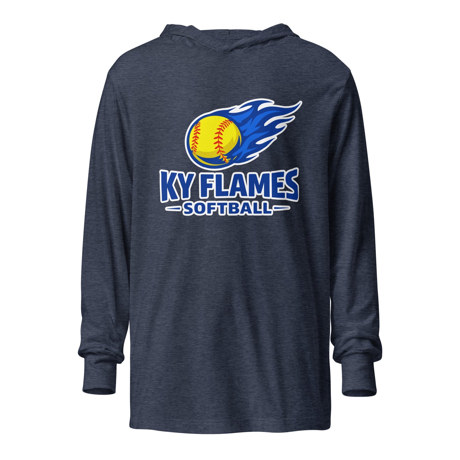 Performance | Hooded Long Sleeve T Shirt | KY Flames | Mark Logo