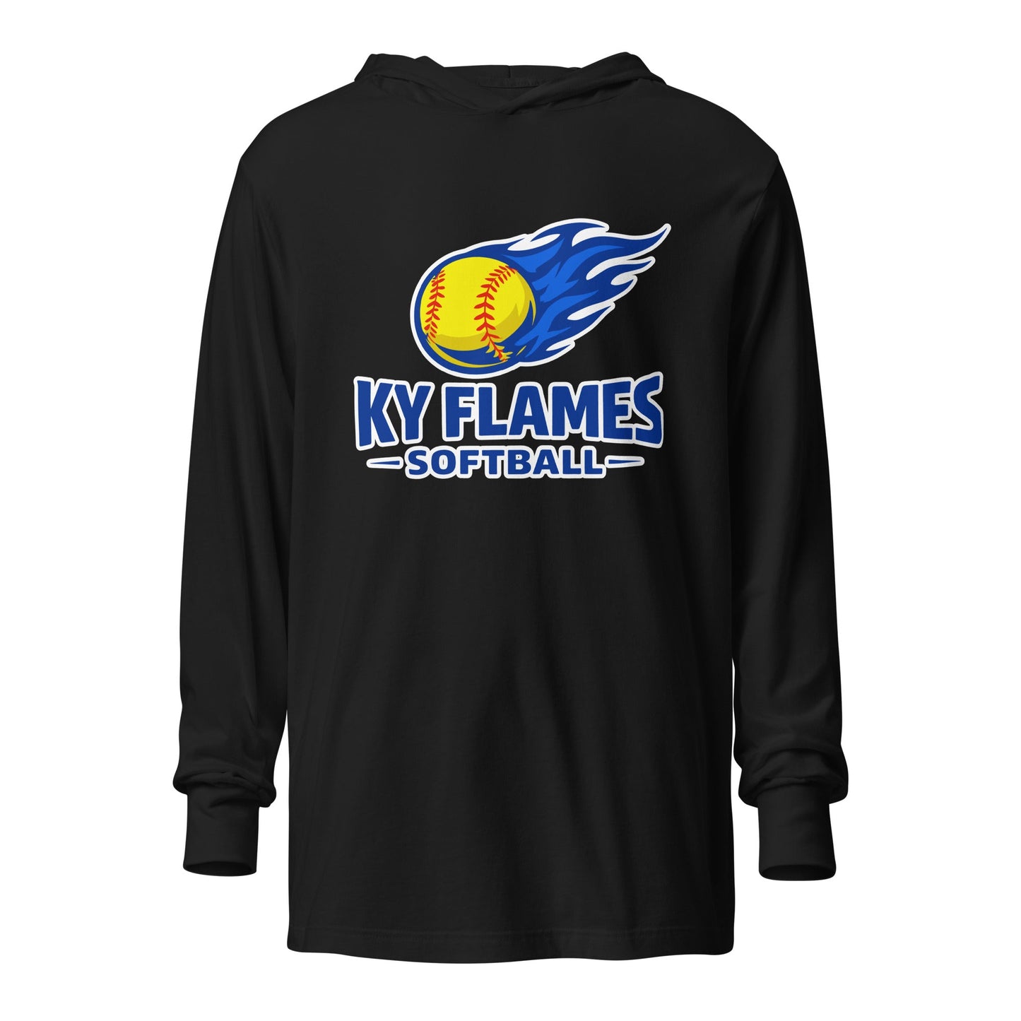 Performance | Hooded Long Sleeve T Shirt | KY Flames | Mark Logo