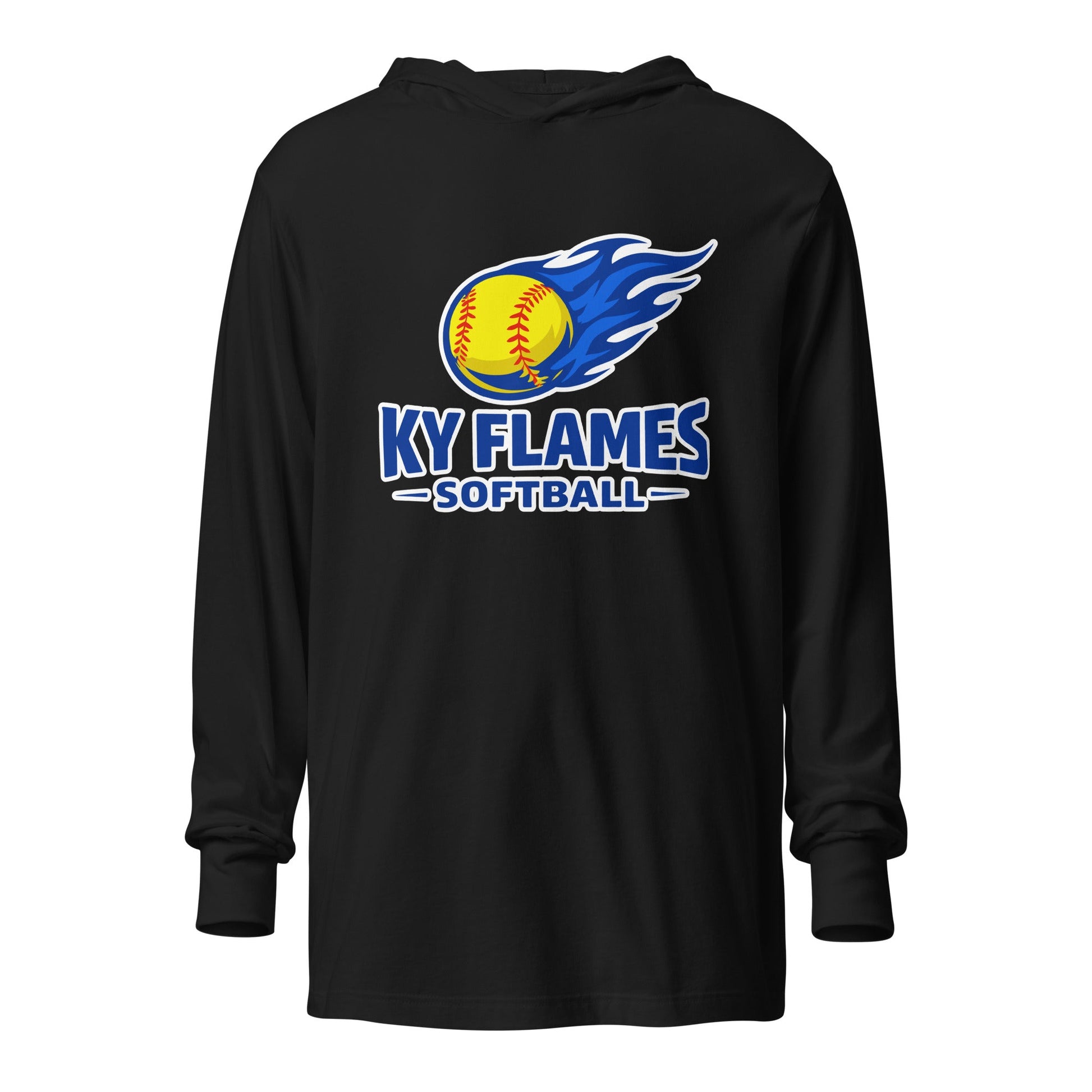 Performance | Hooded Long Sleeve T Shirt | KY Flames | Mark Logo