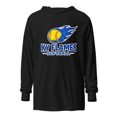 Performance | Hooded Long Sleeve T Shirt | KY Flames | Mark Logo