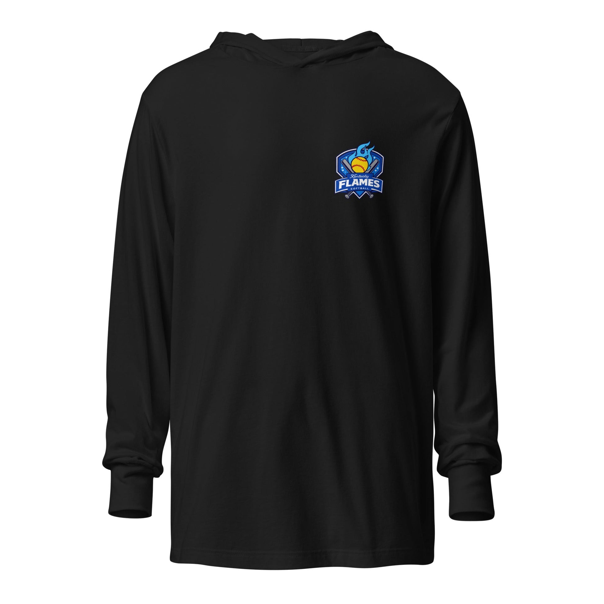 Performance | Hooded Long Sleeve T Shirt | KY Flames | Shield Logo